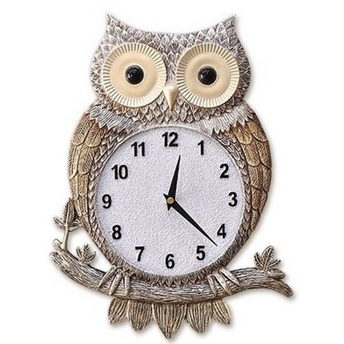 골드디자인 골드 부엉이 무소음 벽시계