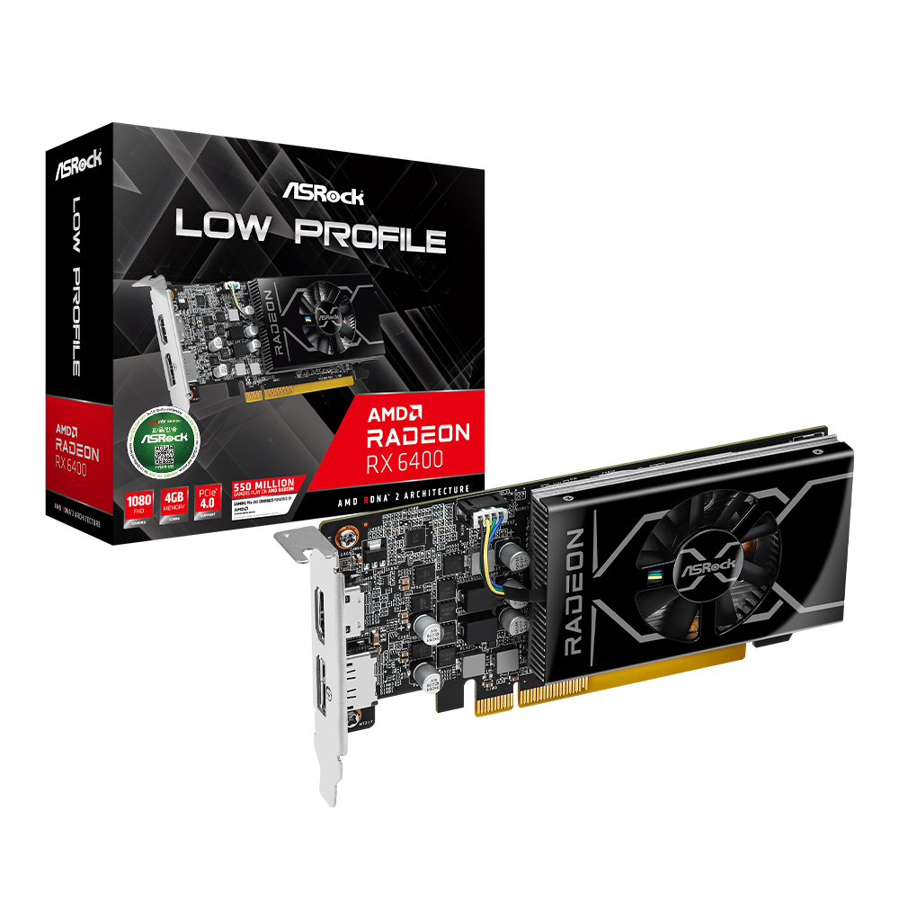 ASRock �󵥿� RX 6400 Low Profile D6 4GB �����Ƽ����
