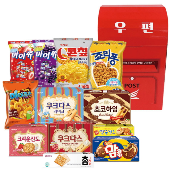 크라운제과 레트로 우체통 과자세트 (3개)_이미지