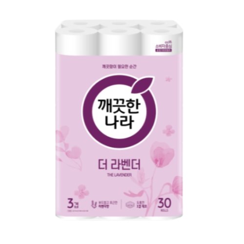 깨끗한나라 더 라벤더 25m (30롤) (2팩)_이미지