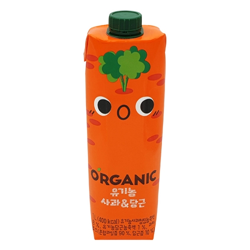 롯데칠성음료 오가닉 유기농 사과 당근 주스 1L (1개)_이미지