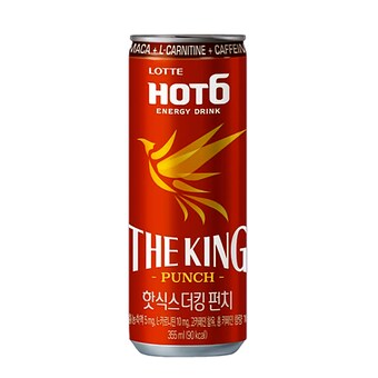 롯데칠성음료 <b>핫식스</b> 더킹 펀치 355ml (슬릭캔)