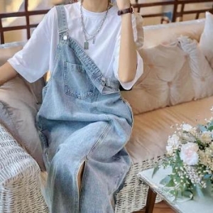 패션 여자 캐주얼 데님 멜빵 롱치마 스커트 39910192