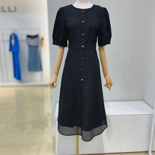 린넨혼방 레이스헴 원피스 BIOAE2528CA3 325060 크림 66