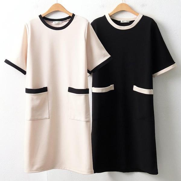 위쉬몰 NB 코코라인배색원피스 9019H504 빅사이즈 32957776A