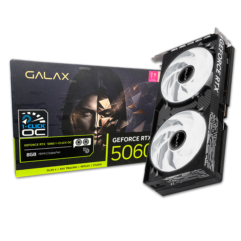 갤럭시 GALAX 지포스 RTX 5060 BLACK OC D7 8GB이미지입니다. 누르면 해당 게시물로 새창이동합니다.