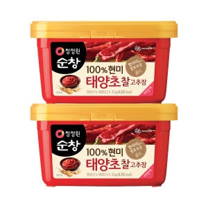 청정원 순창 100% 현미 태양초 찰고추장 2kg (2개)_이미지