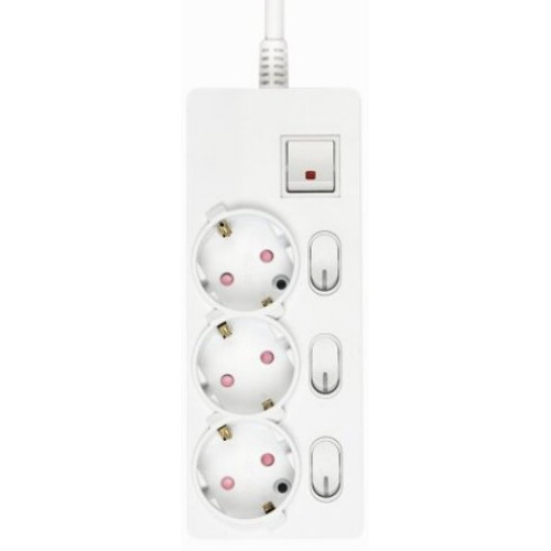 천하지엘씨 아이정 3구 16A 메인 개별스위치 과부하차단 고용량 멀티탭 (1.5m)_이미지