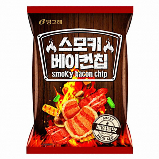 빙그레 스모키 베이컨칩 매콤불맛 70g (16개)_이미지
