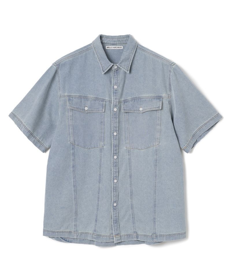 ARCHIVE 투 포켓 데님 하프 셔츠 라이트 블루 415141