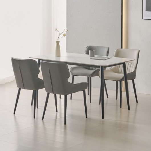 라로퍼니처 캐슬 포세린 통세라믹 식탁 1250 (의자4개)_이미지