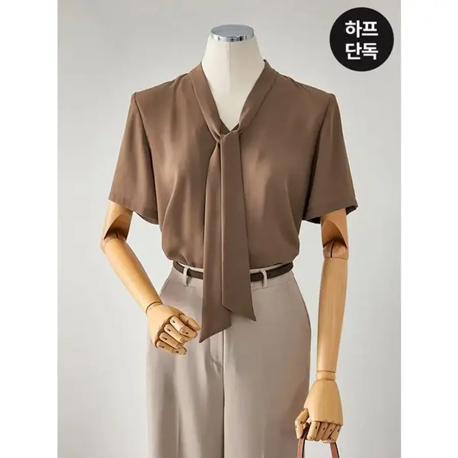 어텀 타이 반팔 블라우스_T2607BL117C