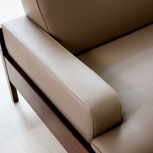 로코코 르엘 원목 카우 천연가죽 소파 3인용 (스툴별도)_이미지