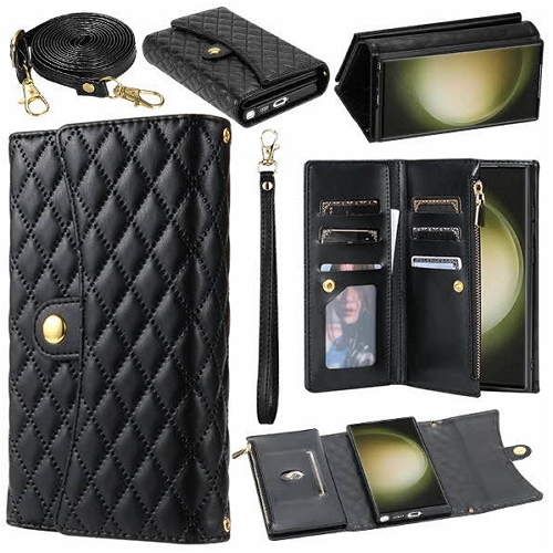 갤럭시S22 울트라 퀄팅 가죽 카드수납 지갑 다이어리 케이스