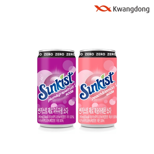 썬키스트 제로 자두자몽 소다 190ml (60개)_이미지