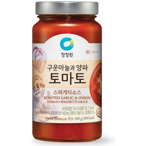 청정원 구운마늘과 양파 토마토 스파게티소스 600g (5개)_이미지