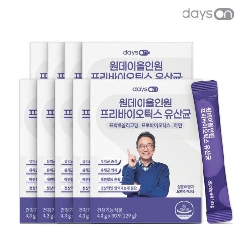 노바렉스 데이즈온 원데이 올인원 프리바이오틱스 유산균 30포 (9개)