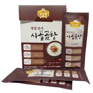 대상 청정원 인산가 죽염 한우 사골<b>곰탕</b> 14gX10스틱/HACCP/한국