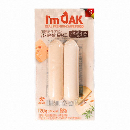 와이즈유엑스글로벌 아임닭 닭가슴살 프랑크 트리플치즈 120g