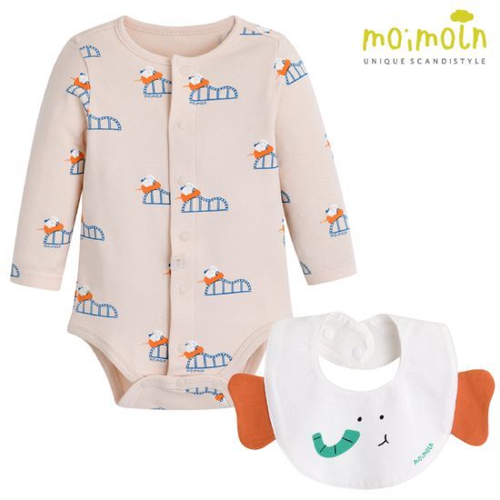 유아 롤코면모달스판 바디수트 +턱받이 세트 M231BUN10P