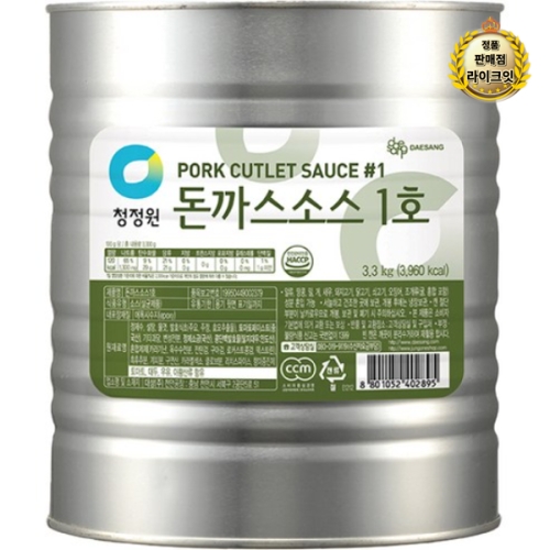 청정원 돈까스소스 1호 3.3kg (15개)_이미지