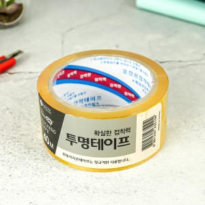 롯데알미늄 투명 테이프 40M 업소용 포장 OPP 박스 테이프_이미지
