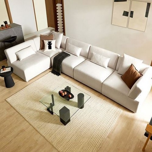 자코모 디올리 모듈 오픈코너형 젠위브 패브릭 소파 6인용