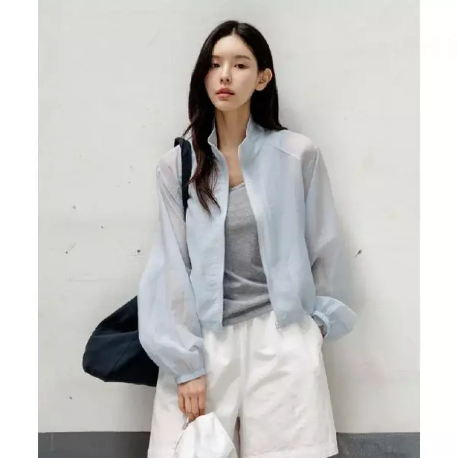 프렌치시크 22일 배송 브런즈 시어 바람막이 점퍼 F6H296JP 소라 FREE_이미지