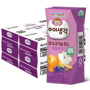 파스퇴르 아이생각 유기농 주스 배도라지 125ml (96개)_이미지
