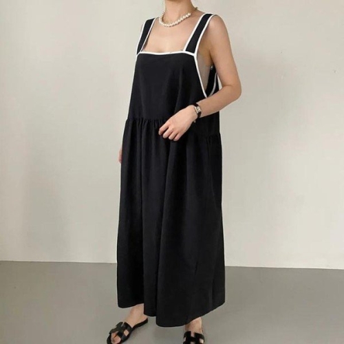 화이트배색나시원피스 RAS479M