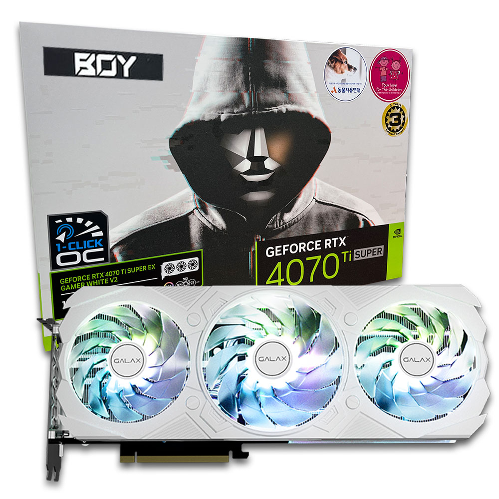 갤럭시 BOY 지포스 RTX 4070 Ti SUPER EX GAMER WHITE OC V2 D6X 16GB