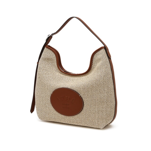 바네사브루노 아떼 잡화 아떼 액세사리 AABA6E821W2 ECOLE 브라운 베이지 에꼴 라피아 숄더백