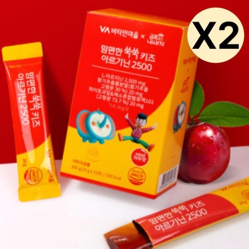 비타민마을 맘편한 쑥쑥 키즈 아르기닌 2500 15포 (2개)