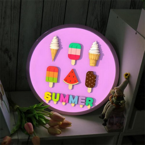 꾸밈 LED 상큼한아이스크림 액자 무드등 35cm