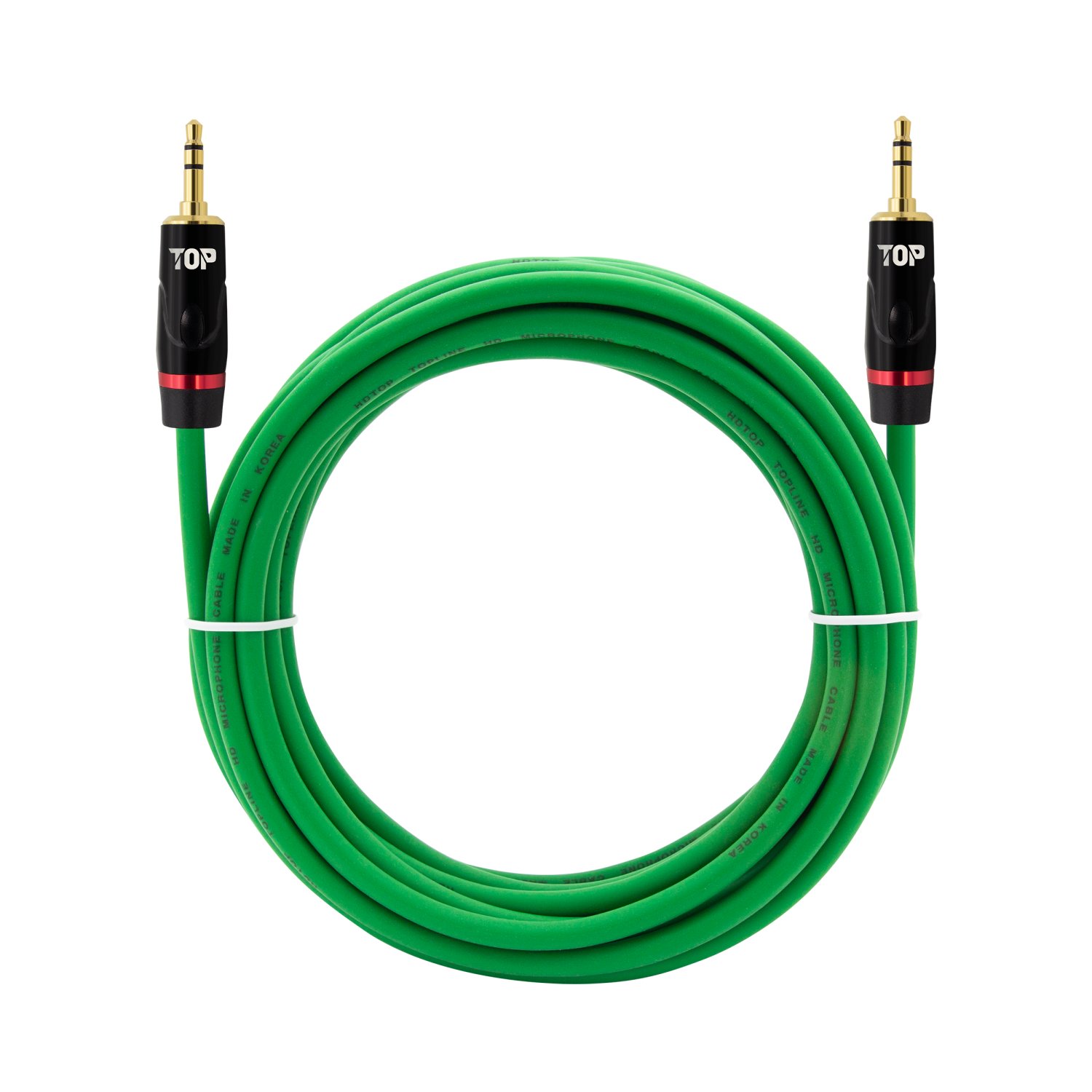탑라인에이치디 HDTOP 3.5 스테레오 AUX 케이블 블랙그린 (5m, HT-TP6185)_이미지