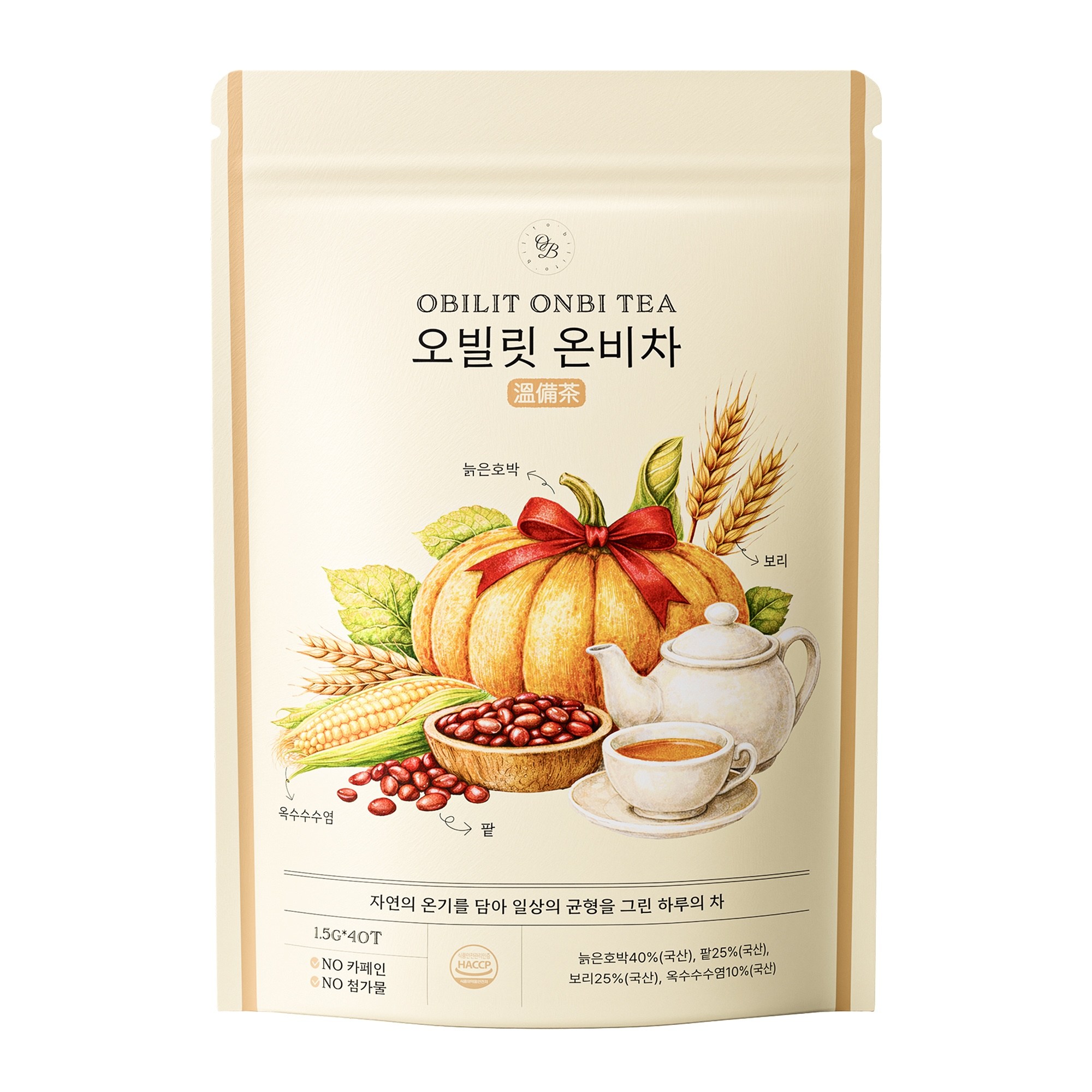 바르미식품 오빌릿 온비차 호박팥차 40개입 (1개)_이미지
