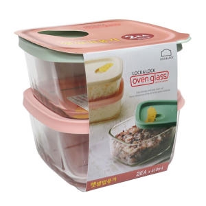 햇쌀밥 용기 410ml 2P세트 내열유리 밥팩 오븐글라스 냉동밥 보관 2p