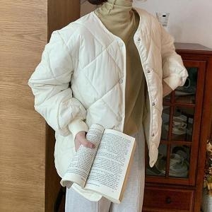 오노마 ONM 여성 패딩조끼 날씬해보이는 방한 루즈핏 마름모무늬 S11326352