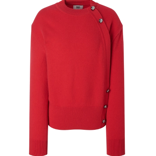 캐시미어 100 버튼포인트 니트 탑 DNSW5D712R1