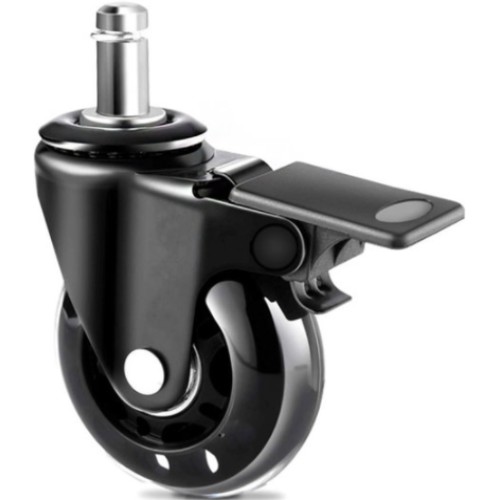 엠파이어 2.5형 무소음 투명 우레탄 링 브레이크 바퀴 DD25R11BK