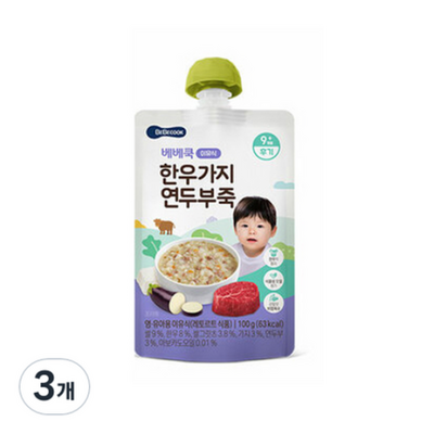 베베쿡 한우가지 연두부죽 100g (30개)