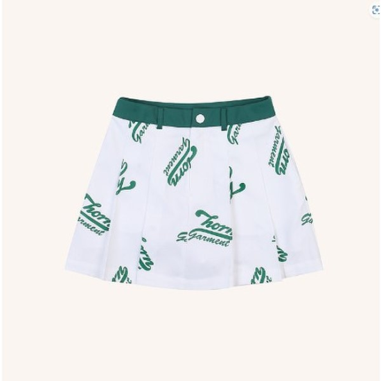 혼가먼트 필기체 로고 패턴 프린트 와이드 플리츠 스커트 HP1CE01F_이미지