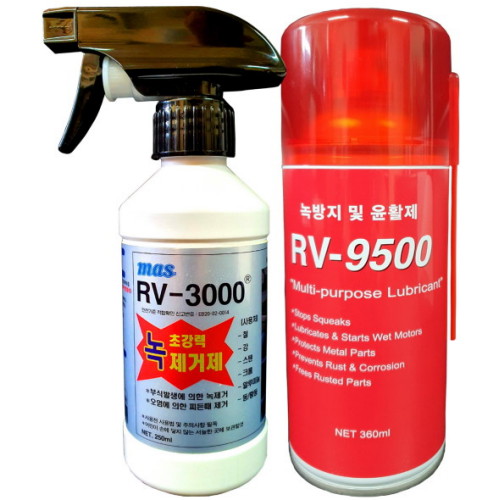 마스 초강력 녹 제거제 RV-3000 250ml + 녹방지제 RV-9500 360ml이미지입니다. 누르면 해당 게시물로 새창이동합니다.