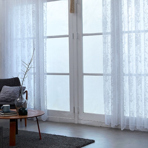 한스데코 로망2 레이스 이중 암막 커튼 세트 (4장, 침실형)_이미지