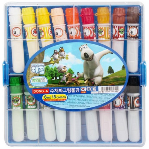 동아 빼꼼 수채화 물감 사출 케이스 6ml (18색)