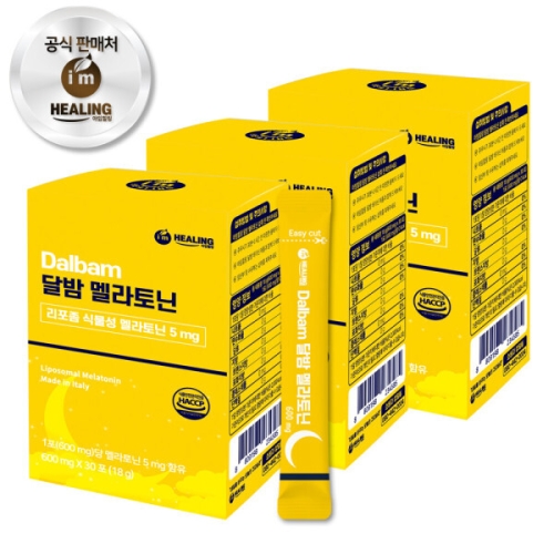 힐링엘엔씨 아임힐링 달밤 식물성 리포좀 멜라토닌 30포 (3개)_이미지