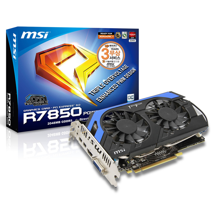 MSI 라데온 HD 7850 R7850 파워에디션 OC D5 2GB 트윈 프로져 4