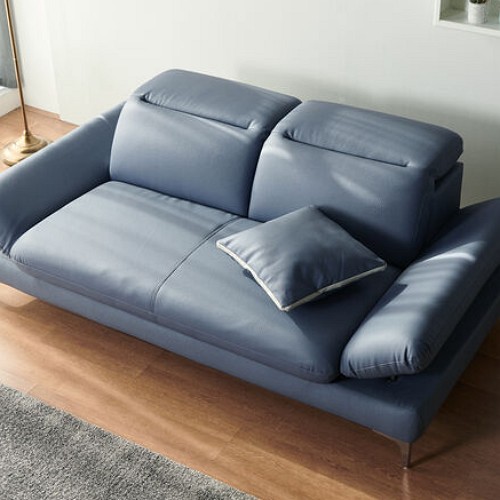 우아미가구 커브 무빙 헤드레스트 가죽소파 3인용 (스툴별도)_이미지