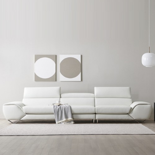 디쟈트 알렌 천연가죽 소파 4인용 (스툴별도)_이미지