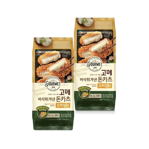 CJ제일제당 고메 바삭 튀겨낸 모짜렐라 돈카츠 450g (2개)_이미지